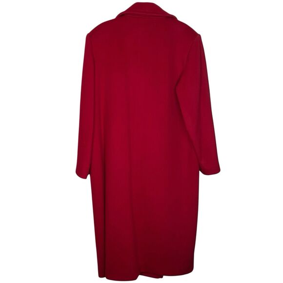Vtg Talbots Overcoat Womens 20 Red Wool Long Coat Double Breasted USA 80s NWT - Picture 2 of 16